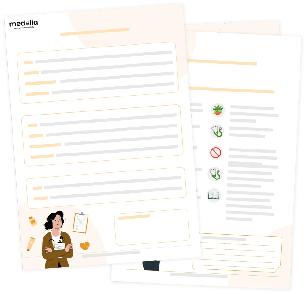 Deux pages d'un compte rendu Medolia